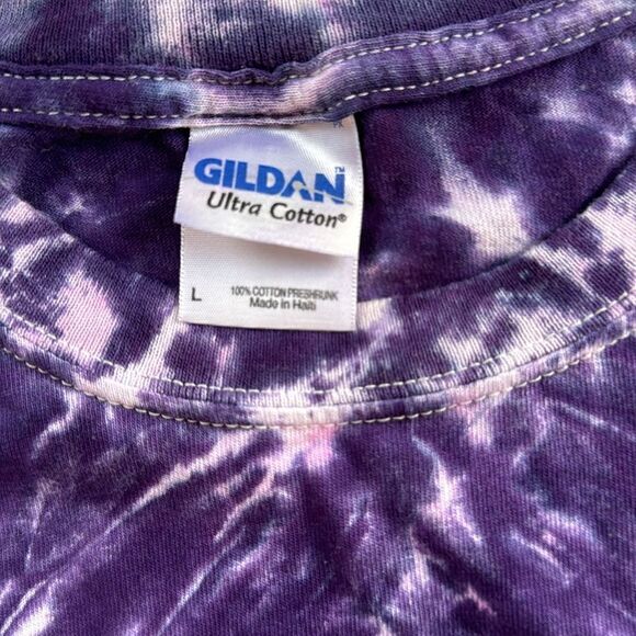 Gildan Rainbow tie dye shirt 100% cotton large - Picture 6 of 8